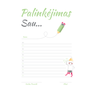 Užduočių lapas  „Palinkėjimas sau“